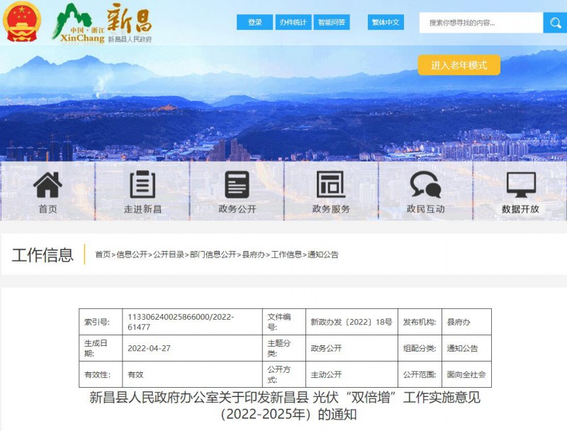 浙江新昌：大力推進(jìn)工商業(yè)建筑屋頂光伏，全縣現(xiàn)有黨政機(jī)關(guān)、事業(yè)單位等公共建筑屋頂實(shí)現(xiàn)100%安裝