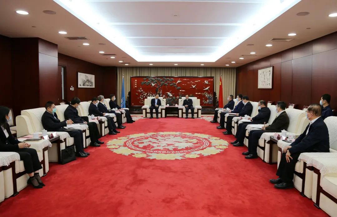 中國(guó)華電董事長(zhǎng)江毅、總經(jīng)理葉向東會(huì)見中國(guó)大唐董事長(zhǎng)鄒磊、總經(jīng)理劉明勝